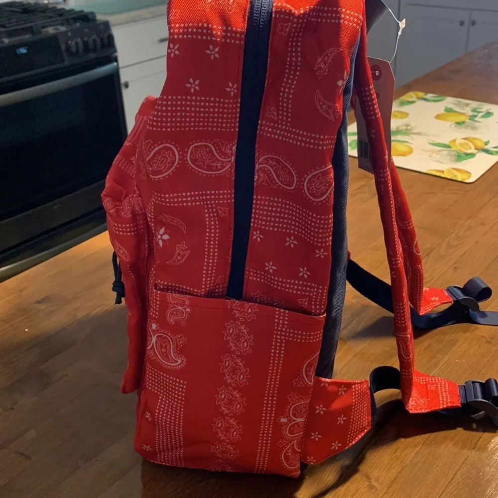 Levi’s Lost Coast Backpack NWT Paisley 17L Laptop School Bag Formula Red